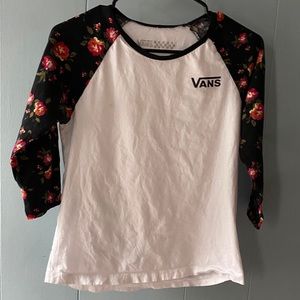 Vans Floral Sleeve Baseball T